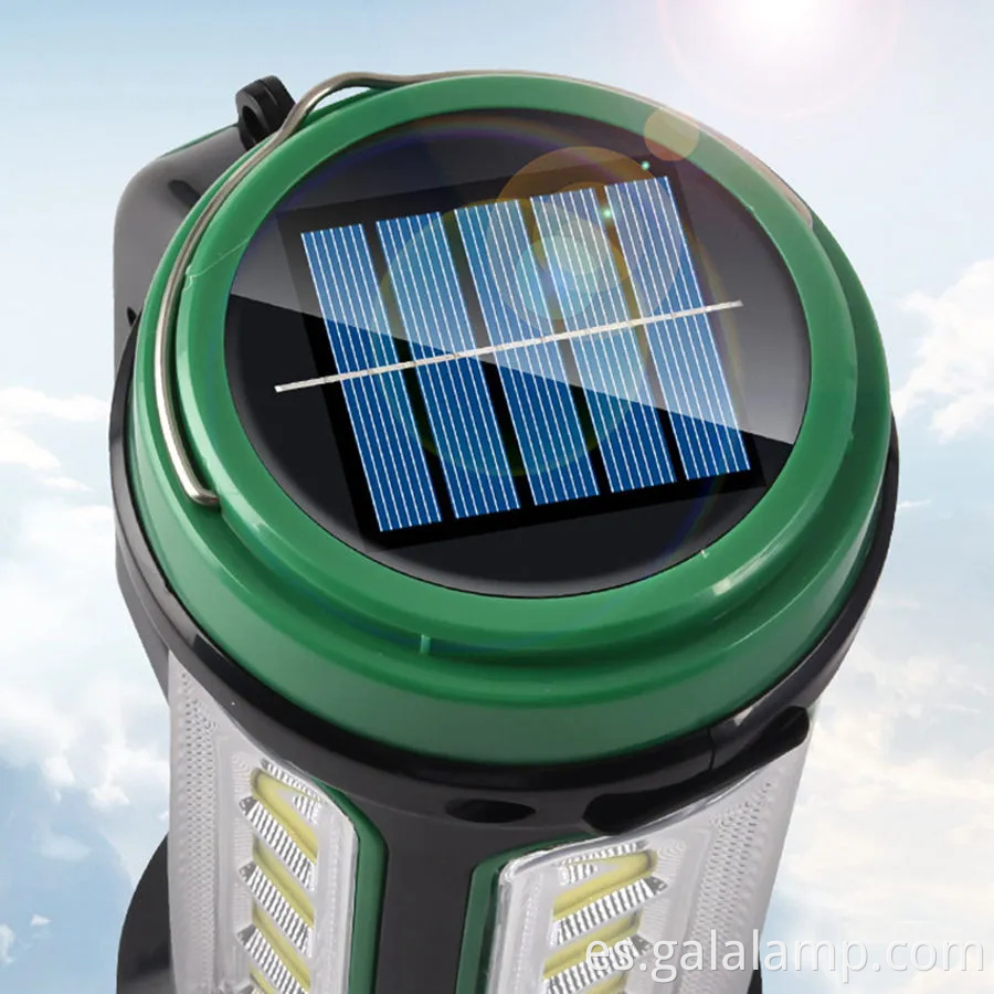 Luz de campamento solar compacta con tecnología LED COB de alto rendimiento